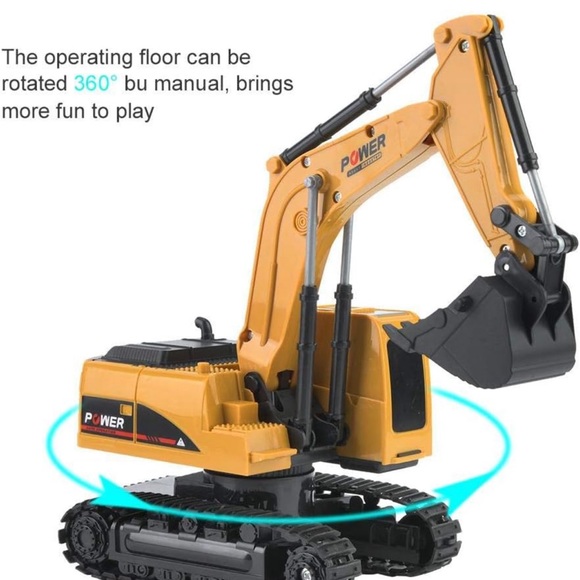 RC Excavator Plastic Backhoe Remote Control Digger Kids Hobby Toys NIB - Picture 4 of 12